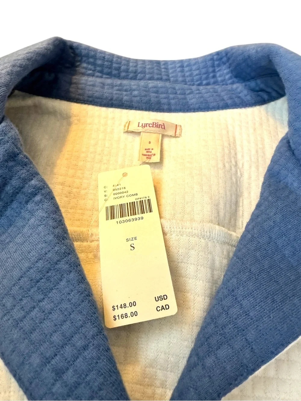 By Anthropologie Qu ilted Pajama Top | Button Down | Sz S |‎ NWT | $148 MSRP
